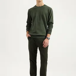 united colors of benetton Men Slim Fit Black Polyester Trousers image 4