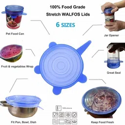 kuisner Flexible And Microwave Safe Silicone Lid Suitable For All Size And Shaped Bowls 8 inch Lid Set image 2