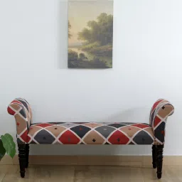 amberville from pepperfry Lamington Sheesham Wood Recamier In Chestnut Finish image 1