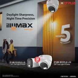 Clocite CP PLUS illumax 5MP 6 Dome 2 Bullet Cameras (Color Night Vision+Audio)-8CH DVR Security Camera image 4