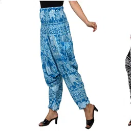 narnari Printed Rayon Women Harem Pants image 1