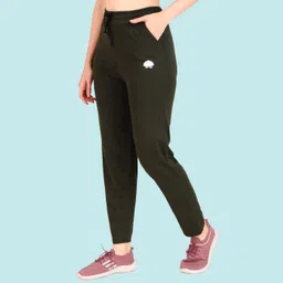 gaa Pack of 2 Women Solid Black, Dark Green Track Pants image 3