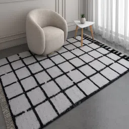 jaipur rugs Grey Geometrical Wool and Viscose 5 ft X 8 ft Flat Weaves image 1