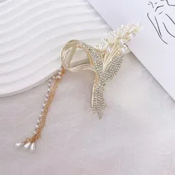 prityka Beauty Korean Stone Studded Flower Tassel Hair Claw Clutcher For Women Girls Hair Claw-picture-32