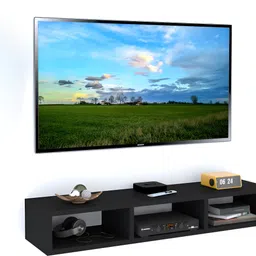 livster Modern MDF Wooden TV Unit for Stylish Living Spaces MDF (Medium Density Fiber) Wall Shelf image 2