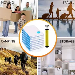 niava PREMIUM QUALITY VACCUM BAGS 70*100 cm 3 Large 60*80 cm Travel Storage Bags Travel Storage Vacuum Bags, High Volume Storage Vacuum Bags image 3