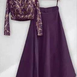 lazyandcrazy shop Self Design Semi Stitched Lehenga Choli image 1