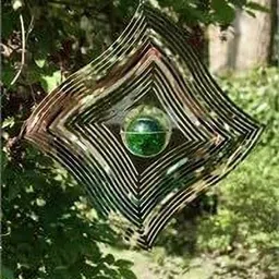 pinkparifashion 3 Step Spinner Metal Hanging Ornament Decor 360° Rotating Wind Spinner Stainless Steel Wind Spinner image 2