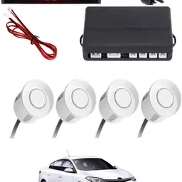 msnp White Waterproof Parking Sesnor With Led Display For Vehicle-107 Universal White 4pcs Reverse Parking Safety Sensor For Car-107 Parking Sensor image 1