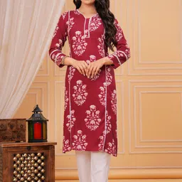dy fab Women Printed Viscose Rayon Straight Kurta-picture-13