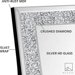 alfa design Rectangular LED Mirror 24x18 Inch | Frontlit, Diamond Design, 3 Color Modes Bathroom Mirror image 2