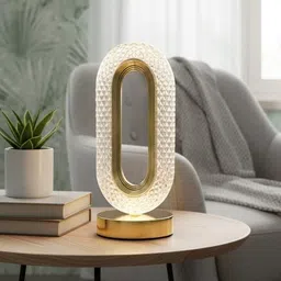 taj unique collection Crystal Oval Touch LED Table Lamp Table Lamp image 3