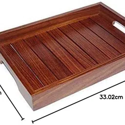 s f enterprises Wooden Serving Tray, Tea/Coffee, Snacks Serving Platter for Table & Kitchen used Tray image 3