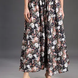 emeros Women Relaxed, Flared Multicolor, Blue, Red, White Viscose Rayon Trousers-picture-35