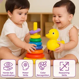 toybaazi Colorful Duck Stacking Rings Baby Toy – Educational Stacking Toy for Kids image 2