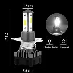 oswin gold LED H4 White Lamp Bulbs for Front Fog Headlamp for Cars and Bike (45W, 2 Pcs) Vehical HID Kit image 4