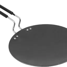 modern essentials 100% Pure Iron Tawa with Insulated Handle /Loha Roti Tawa/Chapati/Paratha Tawa Tawa 25 cm diameter image 1