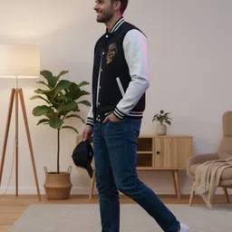 barmanic Men Graphic Print Fleece Jacket image 3