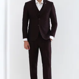 allen solly Men Three Piece Suit Solid Suit image 3