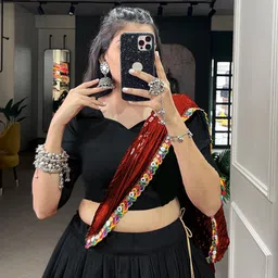 sarathybiz Self Design Semi Stitched Lehenga Choli image 5