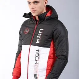 the indian garage co. Men Colorblock Padded Jacket image 3