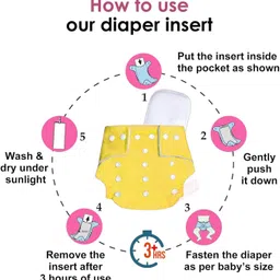 ramyaa enterprises Button Diaper +Insert/yellow image 4