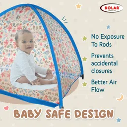 kolar Anti-Bug Crib Flower Printed Foldable Bottomless Baby Crib Machardani Polyester Washable Infants Mosquito Net image 3