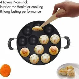 Non Stick 12 Cavity Appam Patra With Lids HM-91 Tawa 23 cm diameter with Lid-image-74