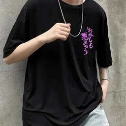 rigo Men Typography Round Neck Cotton Blend Black T-Shirt-picture-28