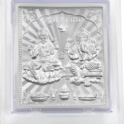 plataasilver 999 Laxmi Ganesh Ji Frame For Your Home And Office | Car Decorative Showpiece - 8 cm-picture-24