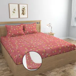 ameyaa Cotton Double Fitted (Elastic) 320 TC Printed Bedsheet-picture-17