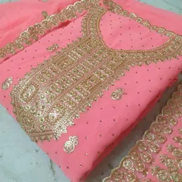 shinestar Unstitched Georgette Salwar Suit Material Embroidered-picture-22