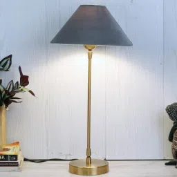 de maison decor Burnie Grey Velvet Shade Night Lamp With Iron & Brass Base By Decor de Maison-picture-12