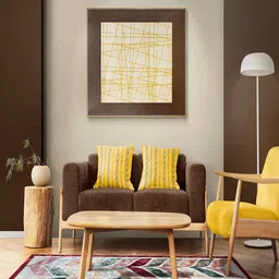 the weaver Beige Abstract Wool 4 ft x 6 ft Hand Tufted Carpet image 1