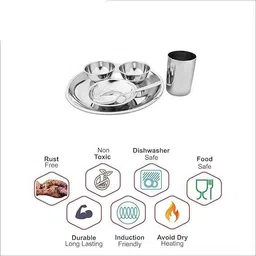 tannu craft Pack of 30 Stainless Steel Dinner Set Stainless Steel Delight Dinner Dinner Set image 2