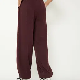 max Women Solid Brown Track Pants image 5