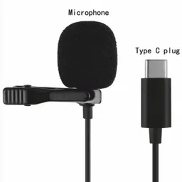 fotokina Collar MIC with Type C Port Microphone for Singing YouTube, Black Camera Microphone-picture-29