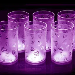 slikvita (Pack of 6) Prism Diamond Design For Water , Juice and Beer Plastic Glass Set Water/Juice Glass-picture-16