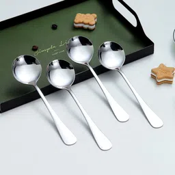 avistra Stainless Steel Soup Spoon, Tea Spoon, Table Spoon Set (Pack of 4) Stainless Steel Soup Spoon Set-picture-28