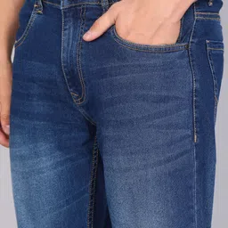 wrogn Men Slim Mid Rise Blue Jeans image 5