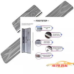 autozeal Stainless Steel Door Sill Plates/Foot Steps Scuff Plates for Scorpio All Models Door Sill Plate image 3