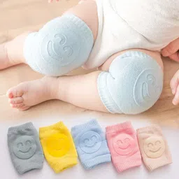 ablue clipper Smiley Baby Knee Pads for Crawling | Elbow Safety Protector 2 Pairs Multicolors Baby Knee Pads-picture-24