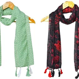 stolevilla Printed Chiffon Women Multicolor Scarf, Stole, Fancy Scarf image 1