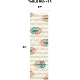 zeba Multicolor Floral Polycanvas (12 x84) Hand Embroidery and Tassels Table Runner image 3