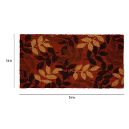 saral home Multicolor Coir Floral Pattern 36X18 Inch Stain Resistant Door Mat image 3