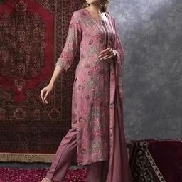 vidusha Women Cotton Rayon Kurti Pant Dupatta Set image 4