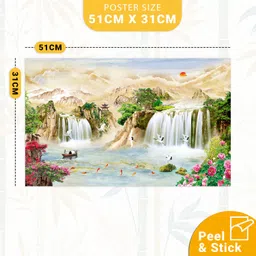 bnezz 100 cm Wallpaper For Walls Waterfall-2Pc Wall Stickers For Bedroom Wall Posters Big Self Adhesive Sticker image 2