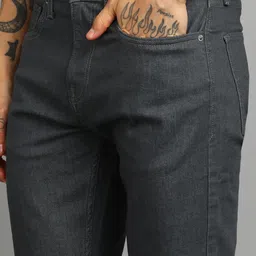 flying machine Men Tapered Fit Mid Rise Grey Jeans image 5