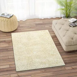 imperial knots Ivory Polyester 36 x 24 Inches Shaggy Floor Runner image 1