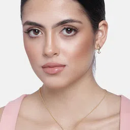 Estele Gold Plated Solitaire Jewellery Set with American Diamonds image 1
